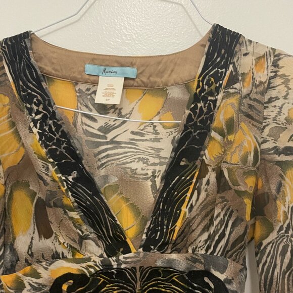Marciano Silk Yellow and Black Top Size Small - Picture 3 of 4